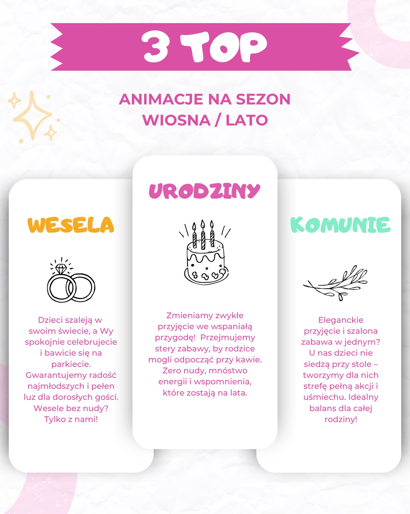 Top 3 animacje na sezon wiosna / lato 2026